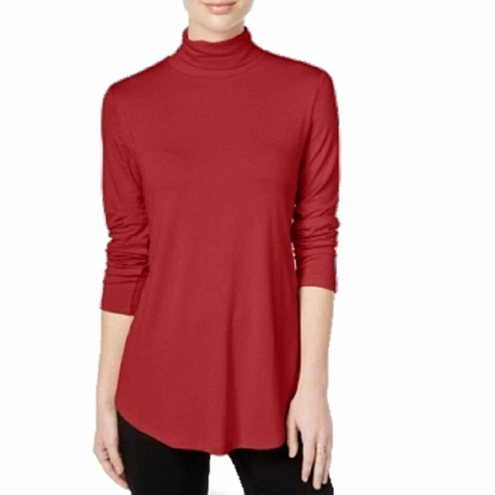 NWT JM Collection Stretch Knit Turtleneck Top Women’s SZ Medium in Red Amore‎